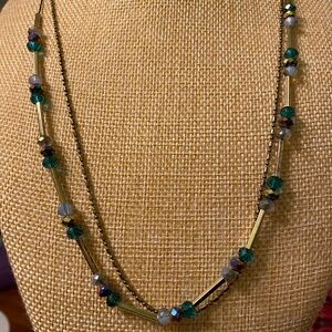 ✨2 for $30✨ Antique Gold/Bronze Tone Faceted Glass Bead Station Necklace